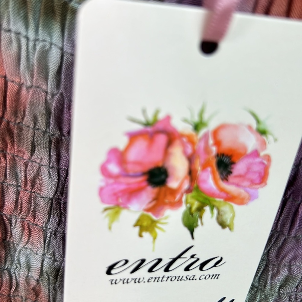 NWT Entro Tie Dye Off the Shoulder Smocked Bodice Boho Dress Large - Picture 5 of 10